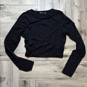 ASOS Black Long Sleeve Crop Top Size US 6